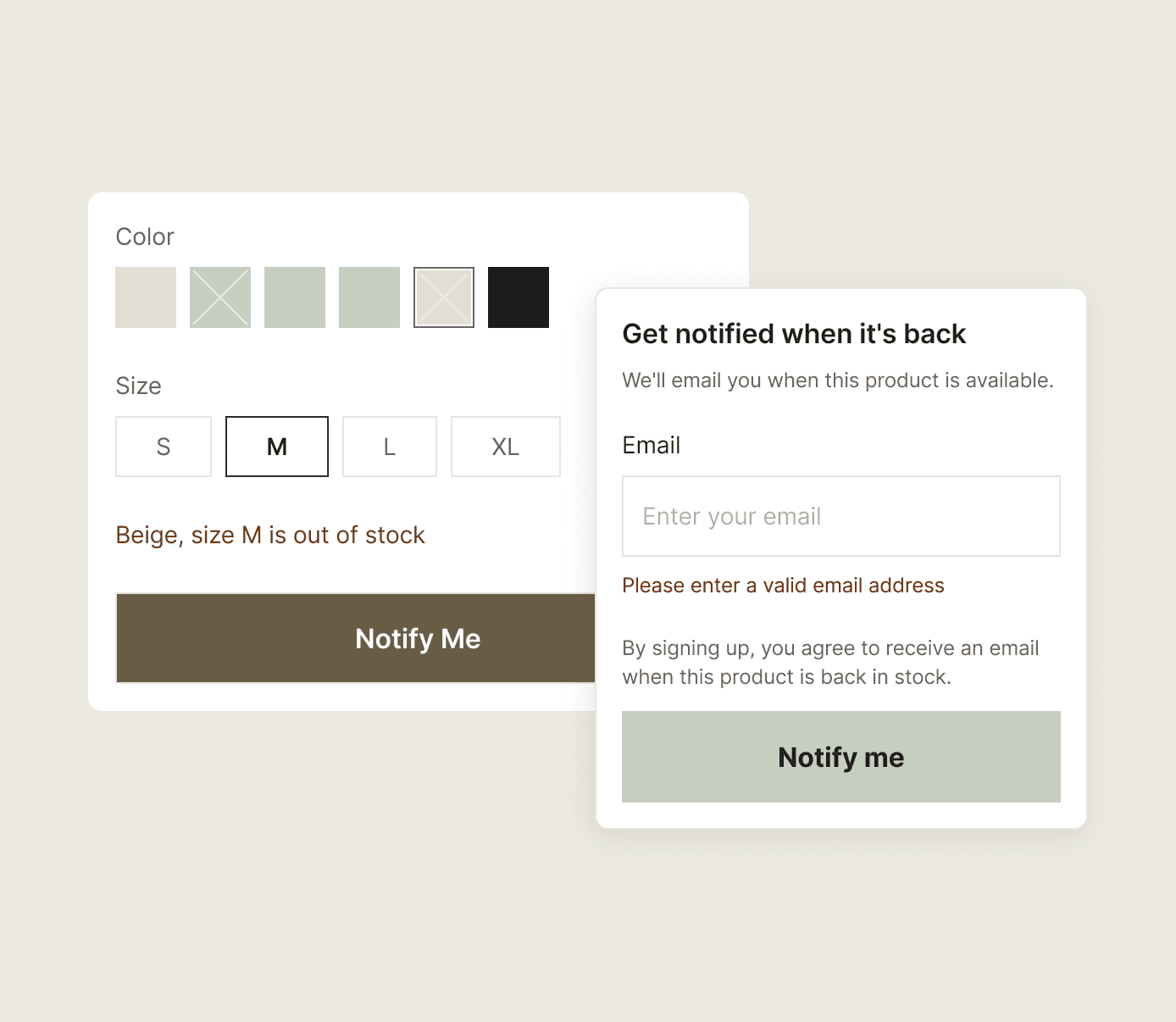 Back in stock capture at the variant level on Shopify, down to the exact colour and size.