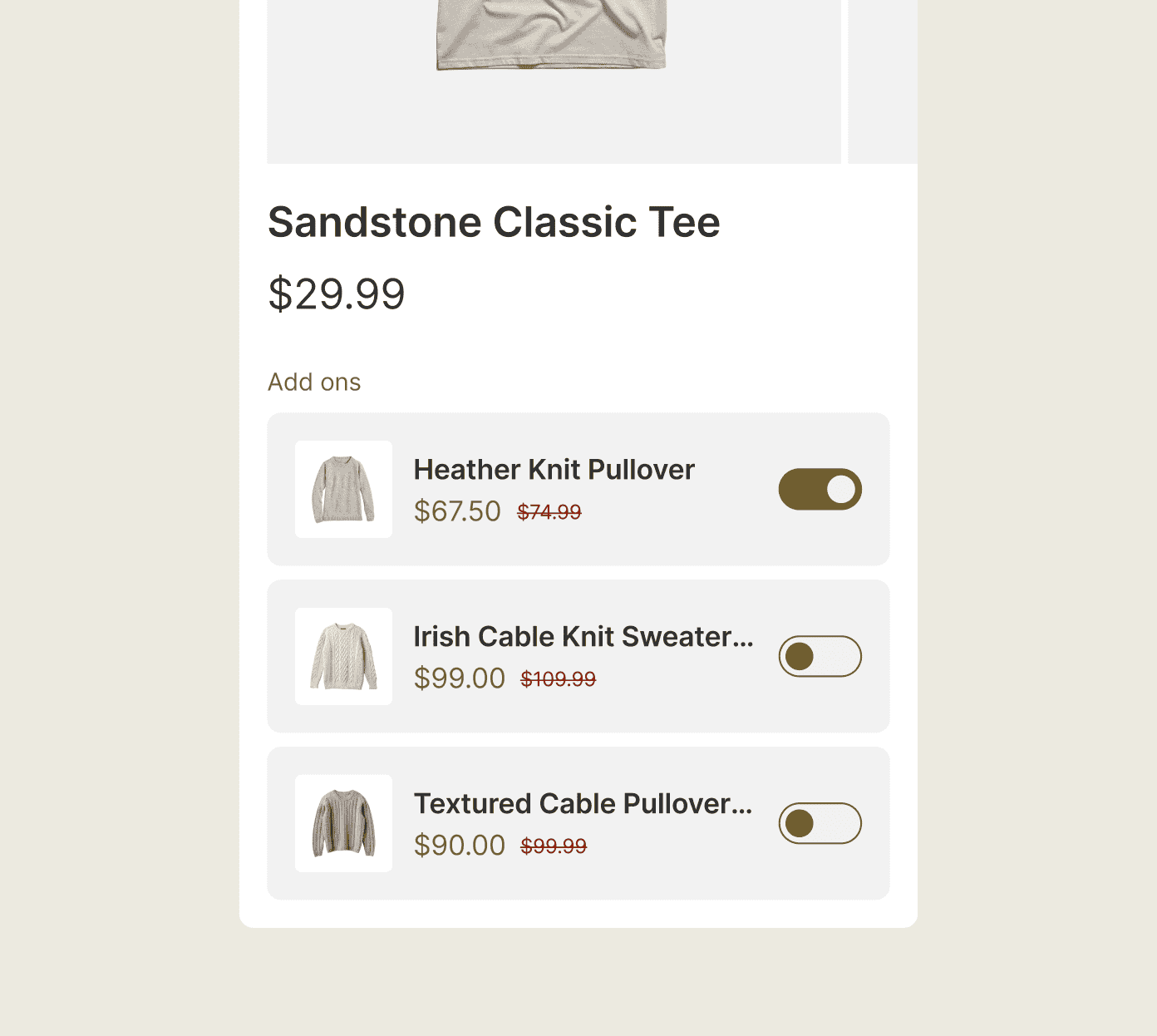 A frequently bought together add-on on a Shopify product page, built from co-purchase in your own orders.