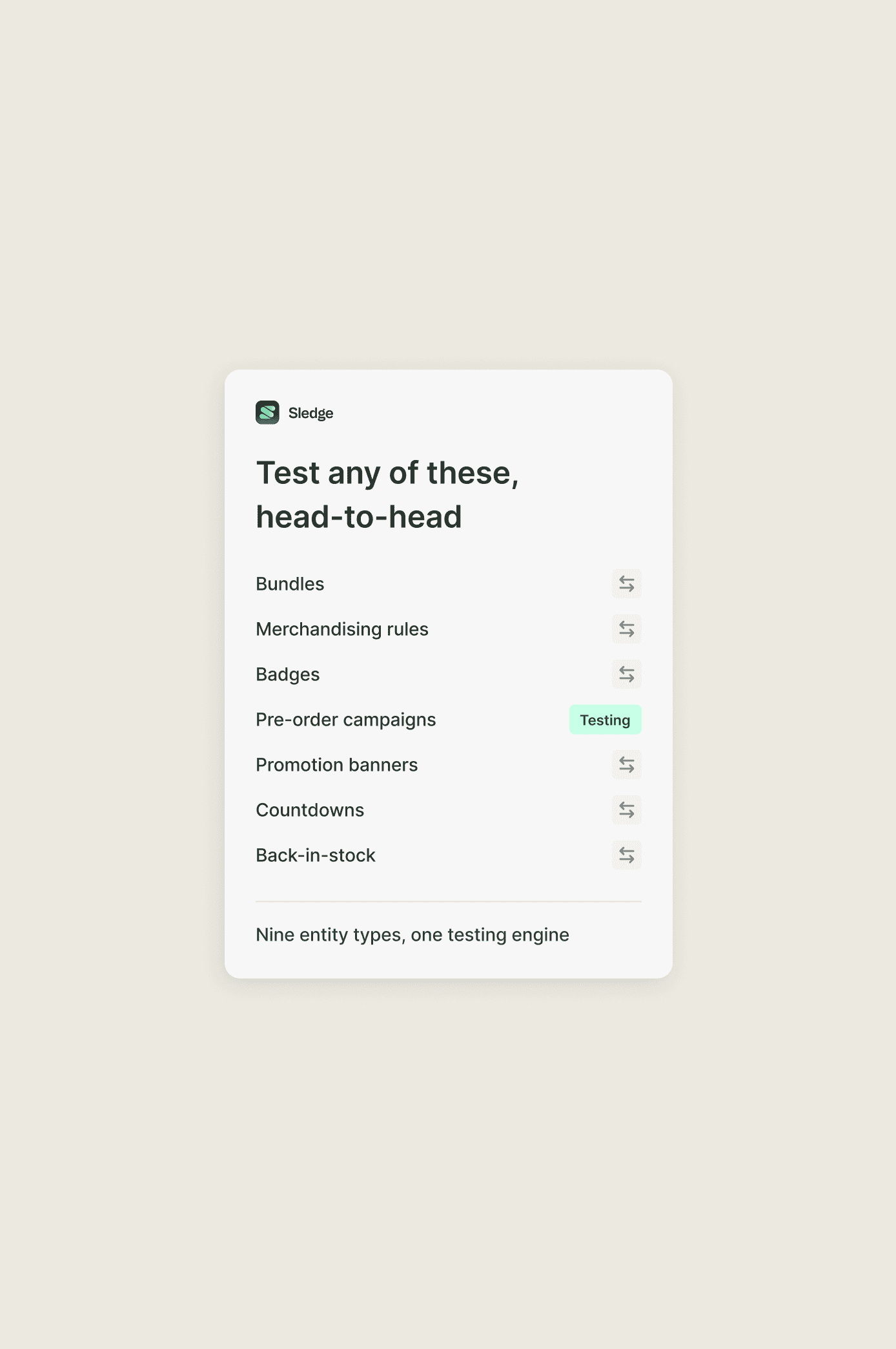 Seven things you can A/B test on Shopify: bundles, merchandising rules, badges, pre-orders, banners, countdowns, and back-in-stock.